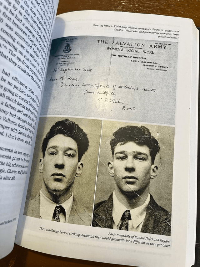 Limited edition hardback KRAYOLOGY, signed by author John Bennett and signature of Nipper Read on a photo of the Krays